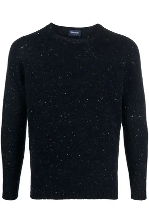 DRUMOHR Melierter Pullover mit rundem Ausschnitt