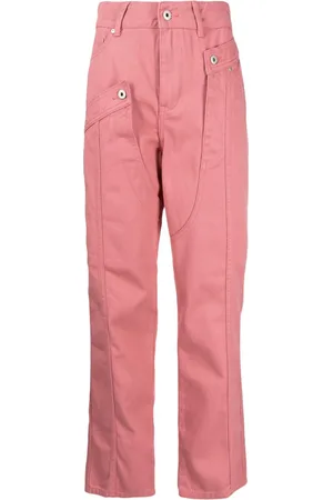 Feng Chen Wang High-Waist-Jeans mit geradem Bein