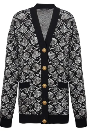 Balmain Cardigan mit Schlangenleder-Effekt