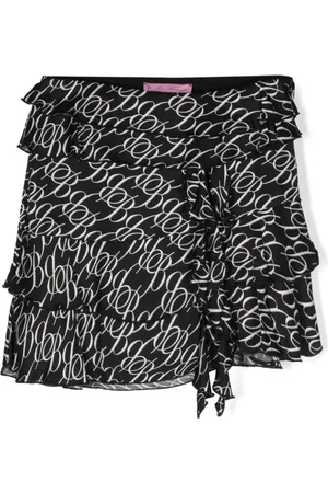 MISS BLUMARINE Gestufter Minirock mit Monogramm-Print