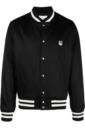 Maison Kitsuné Bomberjacke aus Satin mit Fuchs-Patch