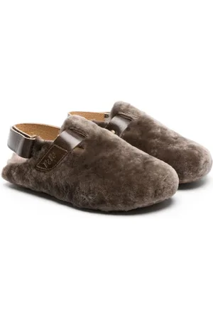 PèPè Fleece-Slipper mit Slingback-Riemen