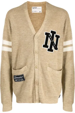 Izzue Gestreifter Cardigan mit Logo-Patch