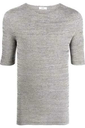 RIER Melierter Seidenpullover mit Waffelmuster