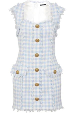 Balmain Minikleid mit Vichy-Karomuster