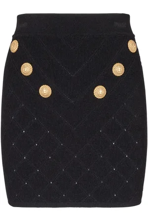 Balmain Gestrickter 6-Button Minirock