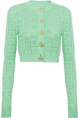 Balmain Cardigan mit Lochstrickmuster