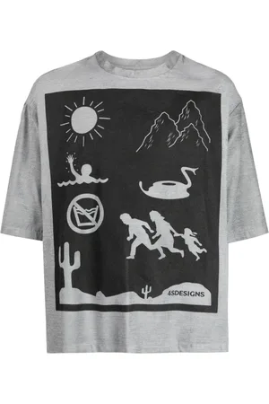 4SDESIGNS Meliertes T-Shirt mit Print