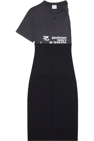 Courrèges Midikleid mit Einsätzen
