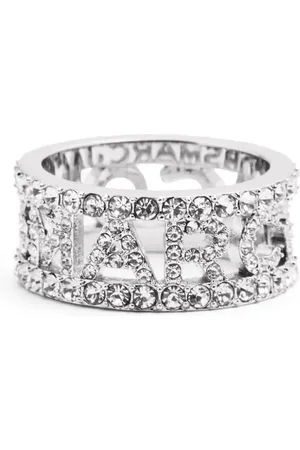 Marc Jacobs Kristallverzierter Ring mit Logo