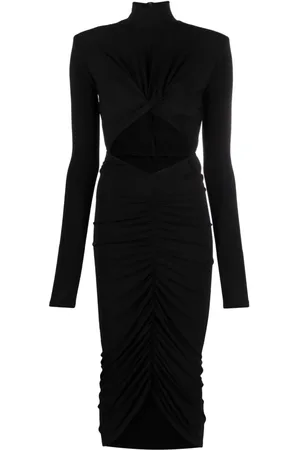The Andamane Gerafftes Midikleid mit Cut-Out