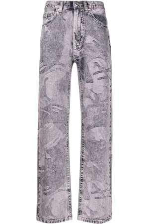 A Bathing Ape Halbhohe Straight-Leg-Jeans