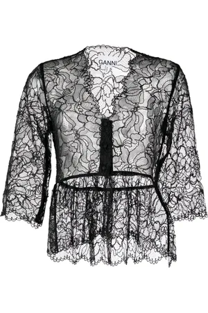 Ganni Top mit Spitze