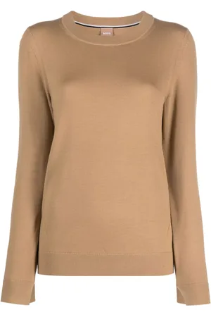 HUGO BOSS Pullover mit Logo-Schild