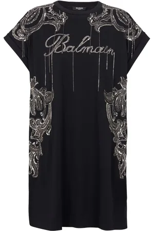 Balmain Minikleid mit aufgestickten Signaturen