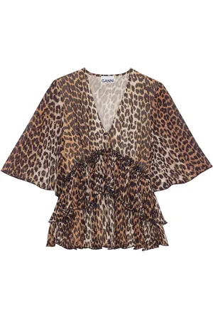 Ganni Bluse mit Leoparden-Print
