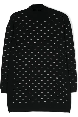Elisabetta Franchi Kristallverziertes Kleid mit Monogramm