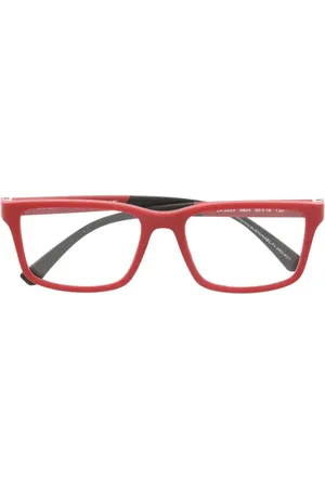 Emporio Armani Matte Sonnenbrille mit eckigem Gestell