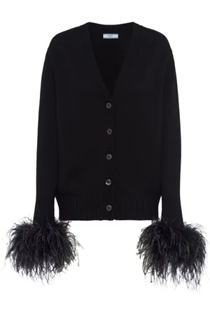 Prada Cardigan mit Federn