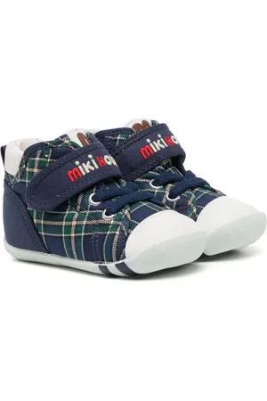 Miki House Karierte Sneakers mit Klettverschluss