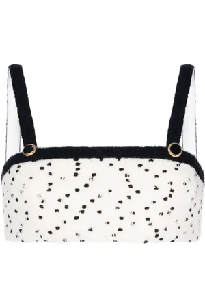 Alessandra Rich Cropped-Top aus Bouclé