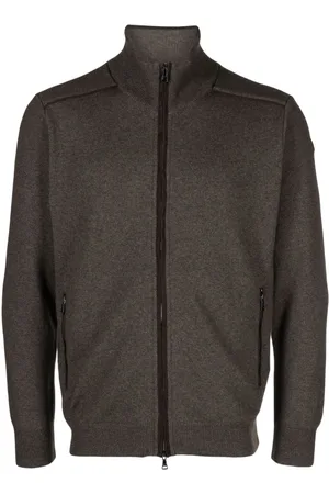 Paul & Shark Gerippter Cardigan mit Wildlederbesatz