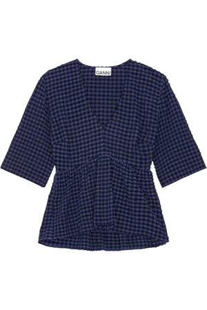 Ganni Bluse aus Seersucker