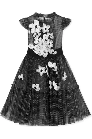 Marchesa Notte Kleid aus Seide mit Blumendetail