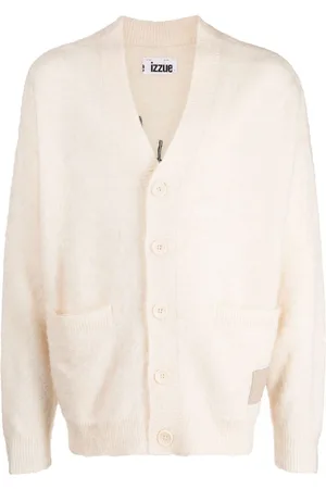 Izzue Fein gestrickter Cardigan mit Slogan-Print