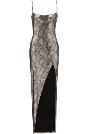 Balmain Maxikleid mit Python-Print
