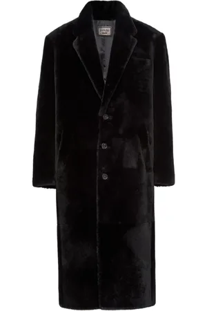 Prada Shearling-Mantel mit Triangel-Logo