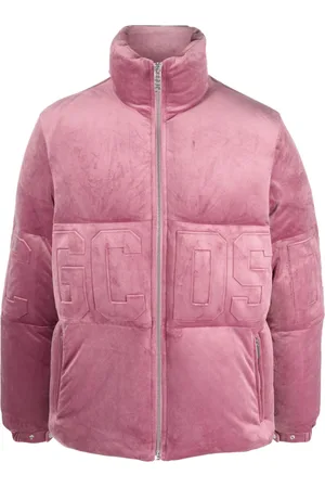 GCDS Samtjacke mit Logo-Prägung