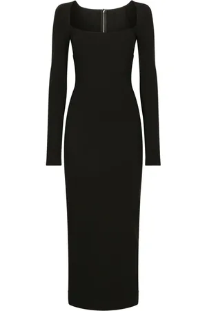 Dolce & Gabbana Midikleid mit eckigem Kragen