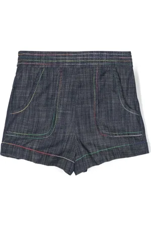 ZIMMERMANN Alight Jeans-Shorts mit bunten Nähten