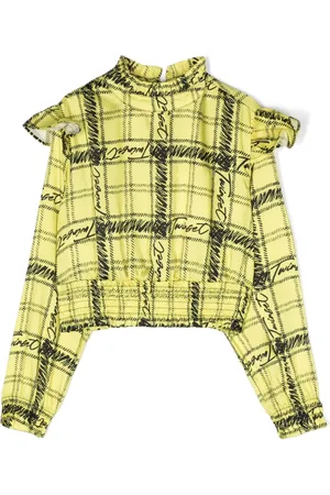 Twin-Set Gerüschte Bluse mit Karomuster