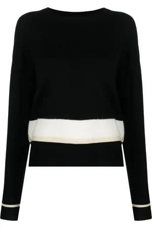 MAX & MOI Gestreifter Plums Kaschmirpullover