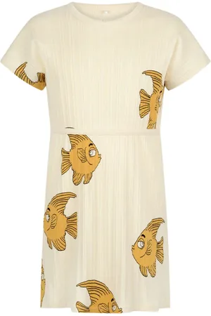 Mini Rodini Plissiertes Kleid mit grafischem Print