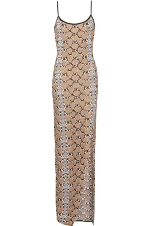 Balmain Maxikleid mit Glitter-Effekt