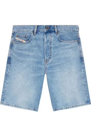 Diesel Gerade Jeans-Shorts mit Logo-Patch