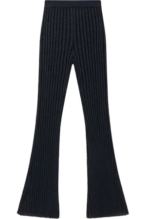 Stella McCartney Gerade Lurex-Hose aus geripptem Strick