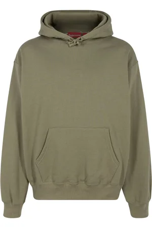 Supreme FW23 Light Olive Hoodie mit Satin-Applikation