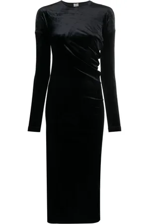Totême Twisted Midikleid aus Samt
