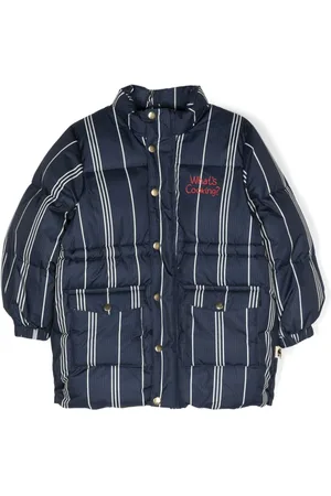Mini Rodini Gestreifte Jacke mit Logo-Stickerei