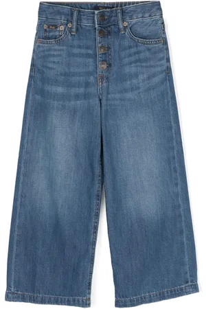 Ralph Lauren Wide-Leg-Jeans mit Logo-Stickerei