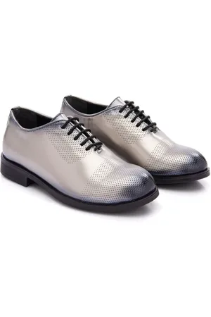 M. Moustache Oxford-Schuhe im Metallic-Look mit runder Kappe