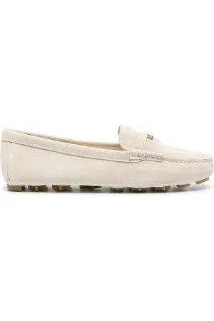 Miu Miu Penny-Loafer aus Wildleder mit Logo-Prägung