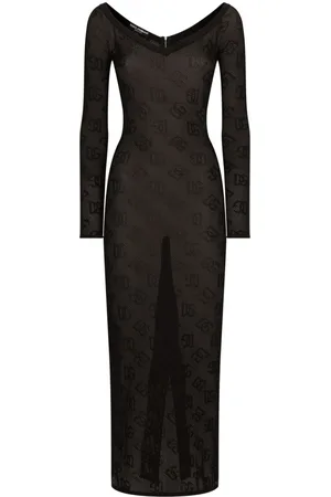 Dolce & Gabbana Jacquard-Maxikleid mit Logo