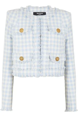 Balmain Tweed-Jacke mit Vichy-Karo