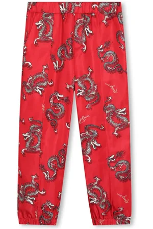 Kenzo Straight-Leg-Hose mit Drachen-Print