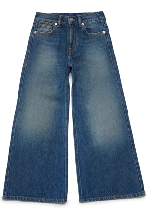 Maison Margiela Wide-Leg-Jeans mit Logo-Patch